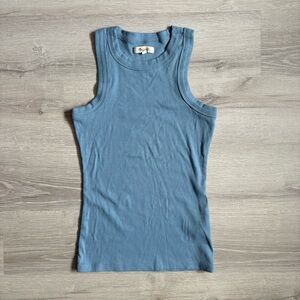 Madewell Crewneck Ribbed Tank Top Blue Sz XXS